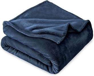 VAS COLLECTIONS Premium Plush Single Blanket | 300 GSM Lightweight Cozy Soft for Bed, Sofa, Couch, Travel & Camping| 150x220 cm or 60X86 inches | Blue | Polyester