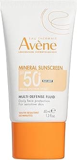 EAU THERMALE AVENE Solarie UV Mineral Multi-Defense Tinted Sunscreen Fluid, Clean Formula Sunscreen for Sensitive Skin, Reef Friendly, Natural Tint, Non-Whitening, Antioxidant Protection, 1.7 fl.oz.