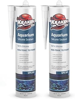 Kraken Bond Black Aquarium Silicone Sealant - (2x10.1 fl. oz.) 100% Waterproof Aquarium Safe Silicone, Non-Toxic Fish Tank Safe Sealant, Fast Curing and Strong Adhesion, 2 Pack