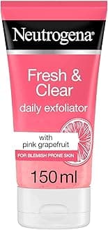 Neutrogena, Fresh & Clear Daily Exfoliator, Pink Grapefruit & Vitamin C, Blemish Prone Skin, clearer skin without over-drying skin, 150ml