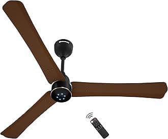 atomberg Renesa Halo Smart Alexa Enabled 1200mm BLDC Ceiling Fan with Remote | BEE 5 star | High Air Delivery | Low noise | LED Speed Indicator | Sleek Design | | 3 Year Warranty | Matte Brown & Black