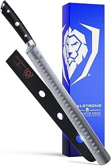 Slicing Knife - 12 inch - Gladiator Series Elite - Granton Edge - Forged High-Carbon German Steel- G10 Handle - Razor Sharp Carving Knife Gift - w/Sheath - Slicer - NSF Certified