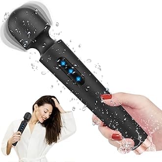 New Upgraded Memory Function Cordless Handheld Portable Big Relaxation Tool Full Body Muscle Deep Tissue Waterproof Quiet Home Work Out Use Relieve Fatigue Pain Silicone Healthy Harmless, Black