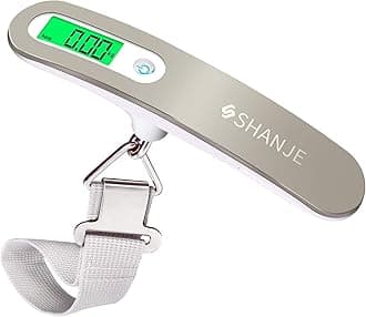 SHANJE Luggage Weight Scale for Suitcases 110 Lbs Travel Accessories High Precision Travel Digital Hanging Scales 50kg White, Silver (oubai)
