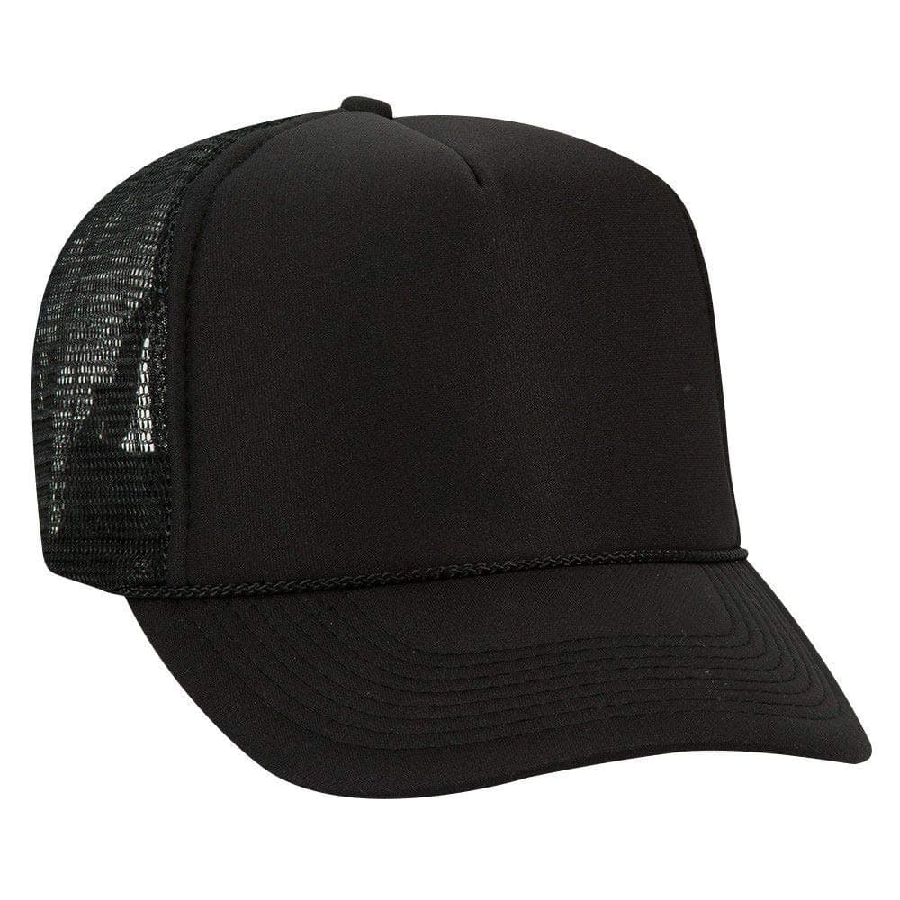 Polyester Foam Front 5 Panel High Crown Mesh Back Trucker Hat