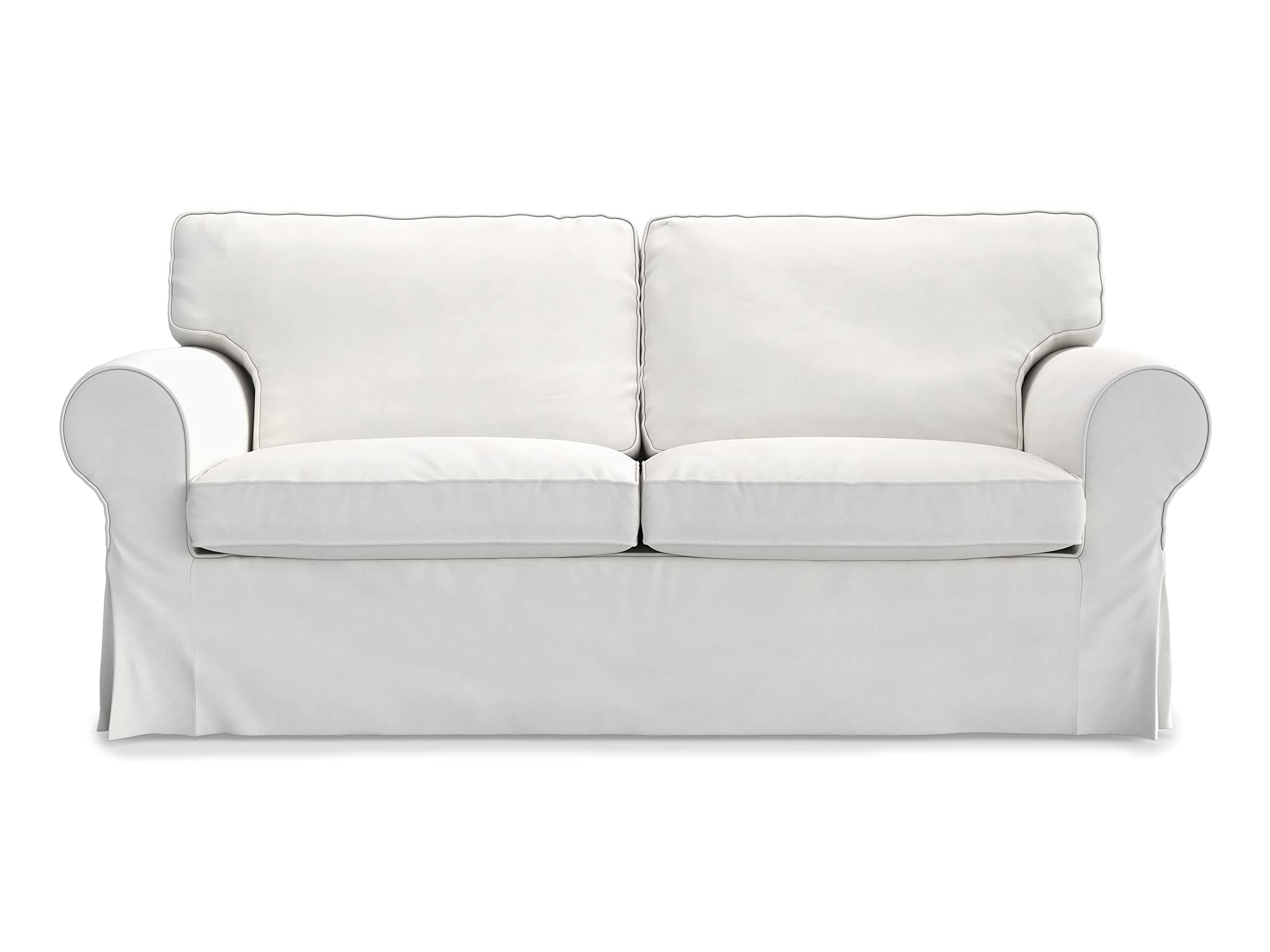 MASTERS OF COVERS Ektorp Loveseat (2 Seat) Sofa Cover Replacment Slipcover Designed for IKEA Ektorp Two Seater Sofa Slipcover (Cool White)-NOT fit Uppland Series Sofa
