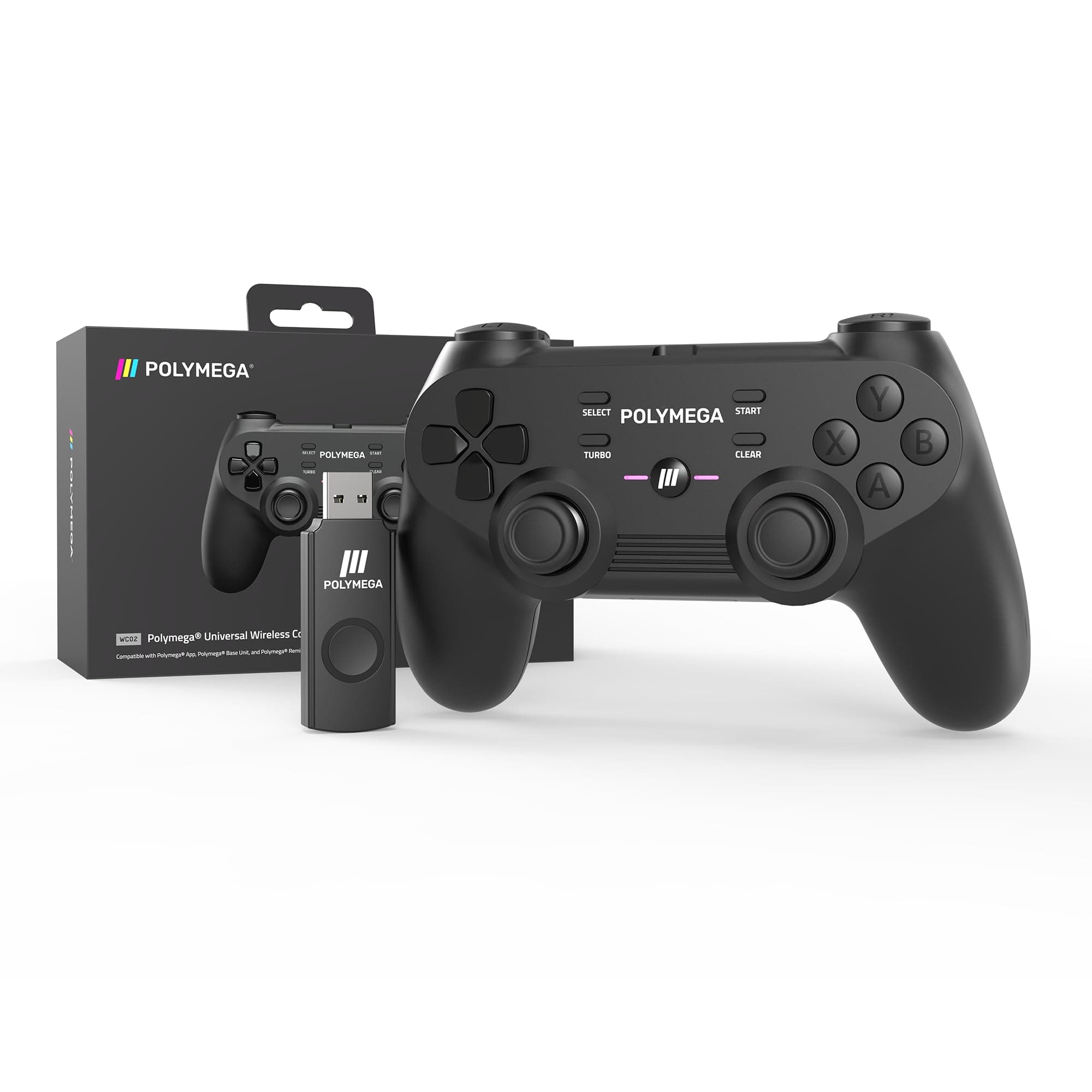 Polymega Universal Wireless Controller (WC02) - Low Latency Connection Over 2.4GHz Dongle Or Wired Connection