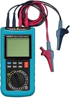 allsun Digital Electric Cable Resistance Tester Cable Wire Length Meter Ohm Resistance Meter Up to 30KM/100000 ft Measured in m㎡(NOT AWG)