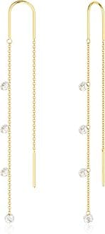 Gold Hoop Earrings for Women, 14K Gold Plated Hypoallergenic Pearl Drop Dangle Huggie Hoop Earring Stack for Multiple Piercings & Cartilage, Dainty Trendy Womens Jewelry