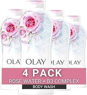 Fresh Outlast Rose Water & Sweet Nectar Scent Body Wash for Women 22 fl oz (Pack of 4)
