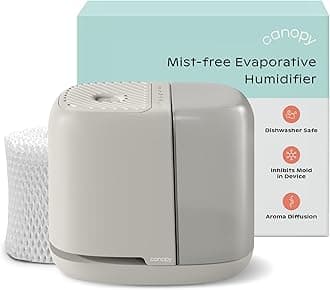 - Bedside Humidifier 2.0, Moonstruck, 36 HR Run Time, 2.5L Capacity - Reading Light & White Noise - Alleviate Symptoms of Allergies, Cold, Dry Skin - Humidifier, Filter, Power Cord & Adapter