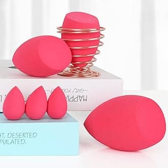 Extra Large Makeup Sponge Set, Set contains: 1 Large Makeup Sponge (3.94in) 2xSmall Makeup Sponge (2.55in) 3 Mini Makeup Sponges (1.29in), and 1 Sponge Holder, Cruelty-free & Latex-free Beauty Sponge