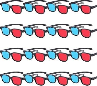 Red-Blue 3D Glasses, 16-Pack Anaglyph 3D Viewing Glasses for Movies, Games, and Pictures – Compatible with TV, PC, Projectors, and Home Theater