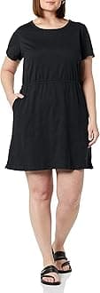 Women's Short Sleeve Elastic Waist Cotton Jersey Minidress