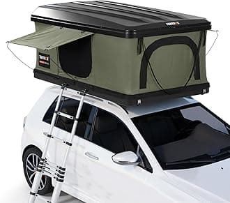 TentBox Classic Car Roof Top Tent - Sleeps 2 People, Four Season Camping - Fits Most Cars, Gas Assisted Opening, 60 Seconds Set-Up