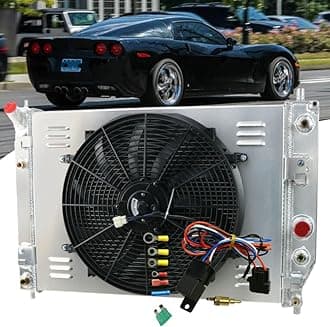ALLOYWORKS 3 Row Radiator + Shroud Fan + Relay For 2005-2013 Chevrolet Corvette C6 6.0L 6.2L,7.0L V8