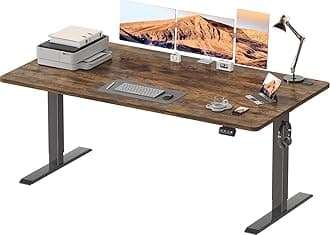 Electric Standing Desk 180x80 cm, Height Adjustable Desk Ergonomic Stand up Table with 2 Memory Preset,Rustic Brown