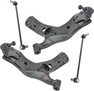 TRQ 4 Piece Suspension Kit Front Lower Control Arms w/Ball Joints Sway Bar Links Compatible with 2006-2018 Toyota RAV4