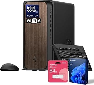 OmniDesk(Envy Next Brand) M03 Premium Business Next Gen AI PC Desktop, Intel Core Ultra 7 265, 16GB DDR5 RAM, 1TB SSD, W11P, USB-C, Wi-Fi 6, Wired KB & Mouse, Bundle with ADATA 64GB USB Flash Drive
