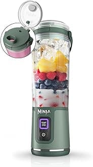 Ninja Blast Portable Blender, 530ml, Leakproof Lid & Sip Spout, Powerful Cordless Mini Blender, Rechargeable, Portable Smoothies, Protein Shakes, Blends Ice & Frozen Fruit, Forest Green, BC151UKEM
