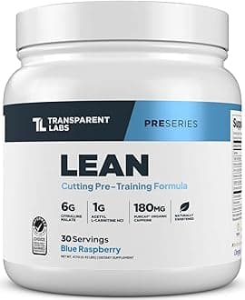 Lean Pre-Workout - Body Recomposition Pre Workout for Men and Women with Acetyl L-Carnitine, Beta Alanine Powder, & PurCaf Organic Caffeine Powder - 30 Servings, Blue Raspberry