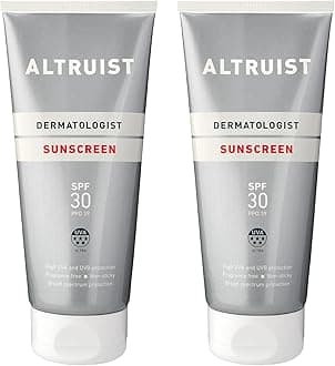 ALTRUIST. Dermatologist Sunscreen SPF 30 Superior 5-star UVA protection (PPD: 39) by Dr Andrew Birnie, suitable for sensitive skin, 200 ml (Pack of 2), Period after opening 12 months