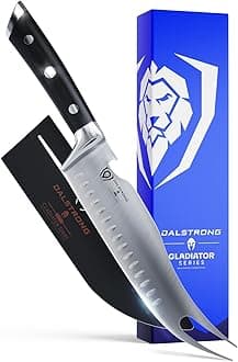 Dalstrong BBQ Pitmaster Meat Knife - 8 inch - Gladiator Series Elite - Forged High Carbon German Steel - Forked Tip & Bottle Opener - G10 Handle - Slicing Kitchen Knife - NSF Certified