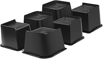 Bed Risers Heavy Duty, Oversized Furniture Risers, Support Up to 6000 Lbs, Lift 3 inch for Couch, Sofa, Table,Chair (Black 6 Pack, 4 inch)