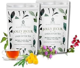 SOL - Reinvent & Restore Milk Thistle Tea For Liver Cleanse (150G)|With Dandelion Root,Nettle,Sarsa Parilla,Echnicea|Protects & Detoxes Liver,Removes Toxins,Boosts Immunity|75 Gms Loose Leaf Pack of 2