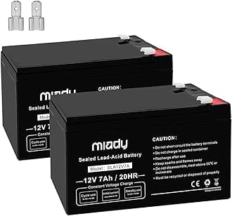 12V 7Ah Rechargeable Sealed Lead Acid Battery (2 Pack)