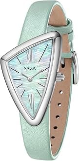Sailboat Women's Luxury Quartz Watch with Swiss Movement, Roman Numeral Dial, Danube Crystal, Stainless Steel Triangular Case, 3ATM Water Resistant - Elegant Gift for Small Wrists