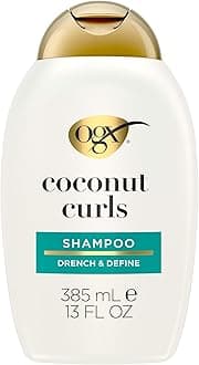 OGX Quenching + Coconut Curls Curl-Defining Shampoo, Hydrating & Nourishing Curly Hair Shampoo with Coconut Oil, Citrus Oil & Honey, Paraben-Free, Sulfate-Free Surfactants, 385ml