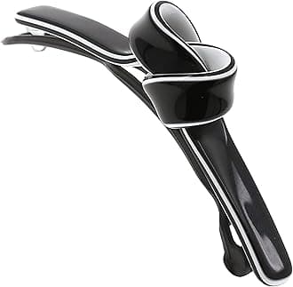 Camila Paris CP3358 French Hair Barrette Clip for Girls, Handmade, Black/White, Metal-Free Closure Strong Hold Grip Hair Clips for Women, No Slip Durable Styling Girls Hair Accessories, Made in France