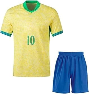 Brazill Jersey 2024 Naimaar 10 with Shorts (Boys,Men,Kids)
