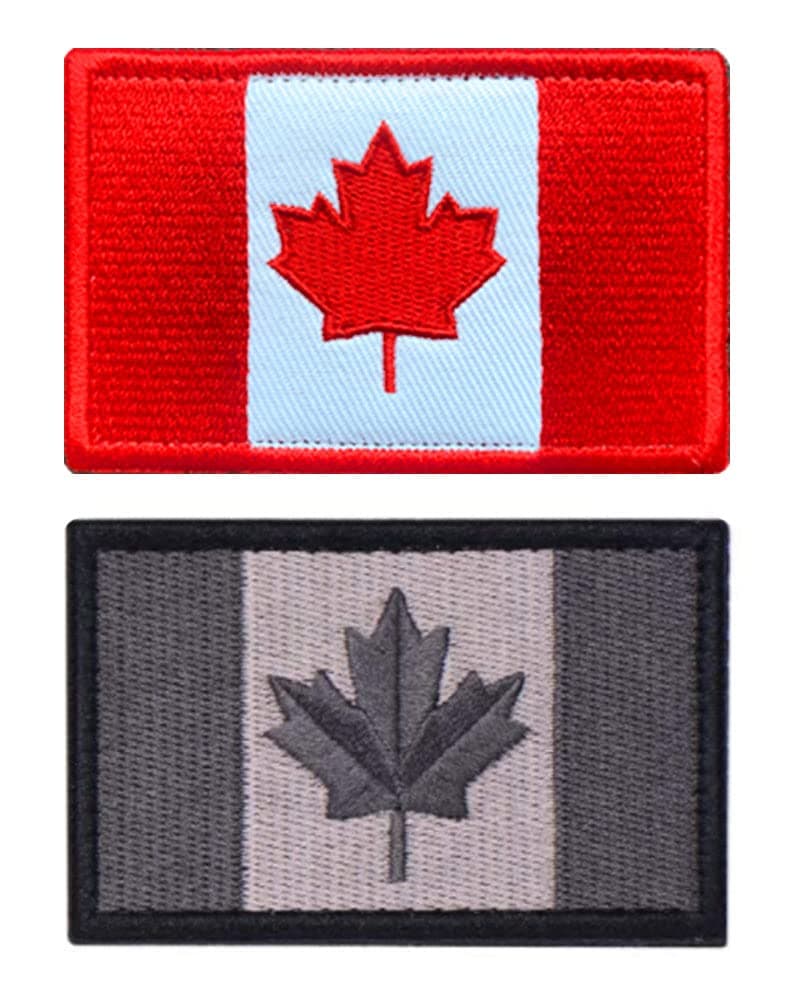 Antrix2 Pack Canada Flag Tactical Patch | Full Embroidered Color | Hook and Loop Fastener Canadian Applique Emblem | Used for Caps,Jacket,Backpacks,Vest,Coat,Work Uniform, Team Clothing