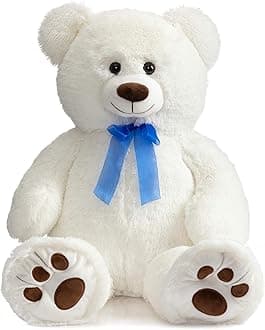 HUG 'n' FEEL SOFT TOYS 3 Feet White Giant Teddy Bear Soft, Plush, And Cuddly Stuffed Animal For Kids, Birthdays, Anniversaries, Valentine'S Day, And Special Occasions Large Huggable