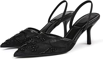 Slingback Heels for Women Mesh Kitten Heel Pumps