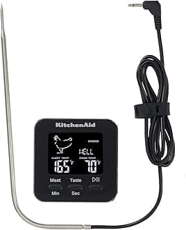 Digital Meat Thermometer and Stopwatch with Probe for In-Oven Use 250°C / 100 Minutes
