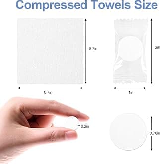 100 PCS Compressed Towel Tablets, Portable Hand Wipe Coin Paper, Camping Wet Wipes, Disposable for Travelling, Home, Beauty, Outdoor Sports