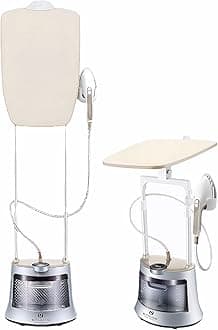 Garment Steamer | 2400 Watts Ultra High Pressure Steam | Auto Steam Start/Stop | Large Moveable Board | 7 Level Digital Control | Large 2 Liter Tank | Horizontal & Vertical Use (Gold)