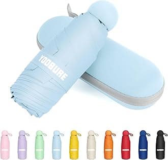 Travel Umbrella Portable Compact Umbrellas, Pocket Mini for Purse, Umbrellas for UV Sun & Rain Small for Backpack, Umbrella with Case Folding for Kids Women