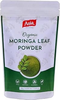 Asia Organic Moringa Powder – 100% Pure & Natural Superfood | USDA Organic Certified | 100g | Supports Glowing Skin, Healthy Hair, Energy, Immunity & Digestion | Vegan & Non-GMO