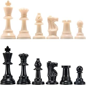 Amerous Chess Pieces, Chessmen with 3.75â€ King Height, Figure Figurine Chess Pawns for Chess Board Game - Pieces Only
