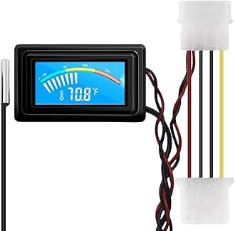 KETOTEK Digital Thermometer Temperature Meter Gauge Waterproof Sensor Probe Aquarium Car PC case Power Bank Temp Meter Celsius/Fahrenheit LCD Display Ã‚°C/Ã‚°F PC MOD (Digital Thermometer)