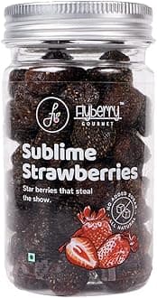 Flyberry Gourmet Dried Strawberries, 100g | Sugar Free | Infused with Organic Apple juice