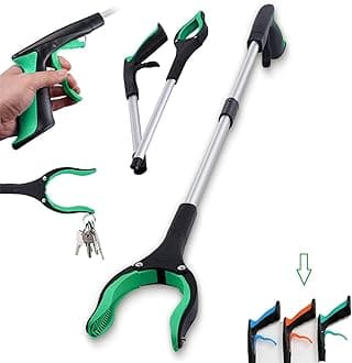 32" Grabber Reacher Tool, Foldable Reacher Grabber Pickup Tool with 360° Rotating Jaw & Magnet, Heavy Duty Pick Up Stick Grabbers for Seniors, Lightweight Grabbers