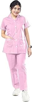 - Female Nurse Uniform Clothing Set | Hospital Staff, Clinics, Home Health, Nanny Uniforms For Women Made Of Polyester-Cotton (Large, Pink)