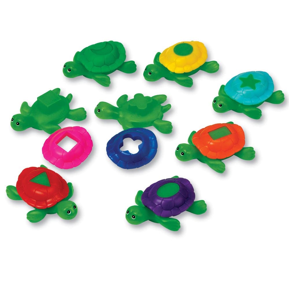 Learning Resources Shape Shell Turtles, Learn Shapes, Bath Toys Set of 8, Ages 2+