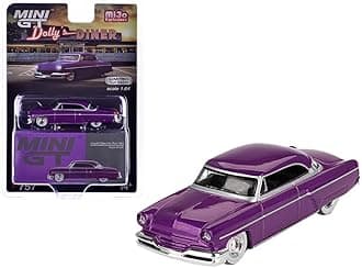 Mini GT Models True Scale atures Car Compatible with Lincoln Capri Hot Rod 1954 Purple Metallic 1/64 Diecast Car M 00757
