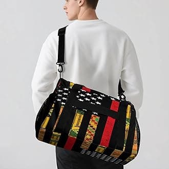 American Flag African Kente Personal Item Bag Travel Duffel Bag Sports Tote Gym Bag Luggage Duffle for Women Men